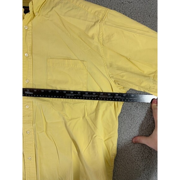 Eddie Bauer Extra Large (XL) Yellow Cotton Short Sleeve Button Up Polo Shirt - Picture 9 of 12